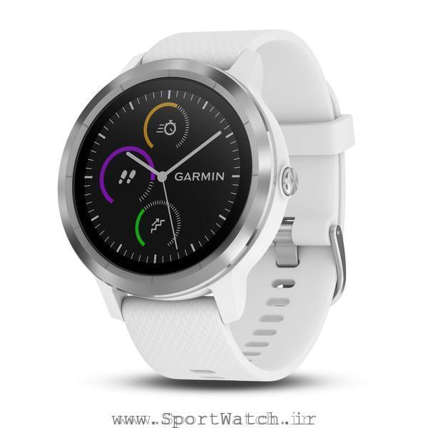 VivoActive 3 White with Stainless Hardware