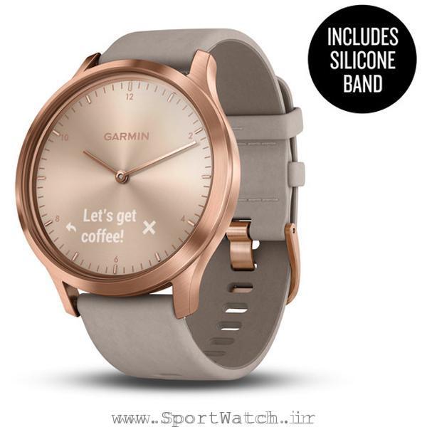 VivoMove HR Rose Gold Stainless Steel Case with Gray Suede Band