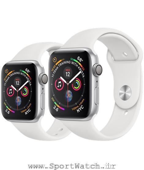 Apple Watch Silver Aluminum Case with White Sport Band