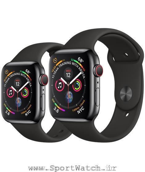 Apple Watch Space Black Stainless Steel Case with Black Sport Band